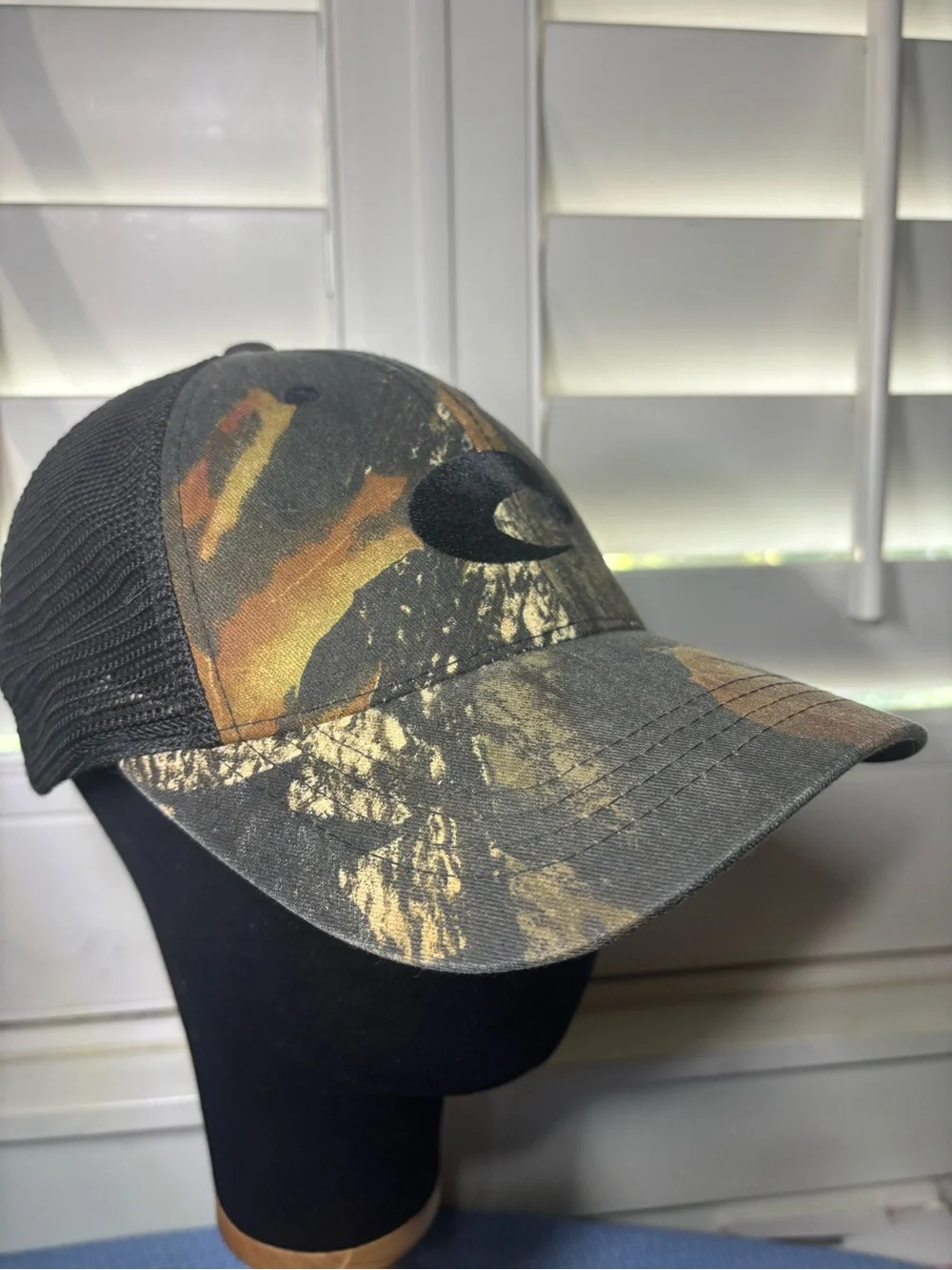 Costa Camo Trucker Hat with Black Logo